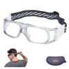 SooGree Sports Goggles Glasses -Basketball Soccer Football Sports Protective Eyewear Goggles Eye Safety Glasses Frame Removable PC Lens with Adjustable Glasses Strap (8106 gray frame white pad) view 1