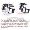 SooGree Sports Goggles Glasses -Basketball Soccer Football Sports Protective Eyewear Goggles Eye Safety Glasses Frame Removable PC Lens with Adjustable Glasses Strap (8106 gray frame white pad) view 3