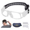 SooGree Sports Goggles Glasses -Basketball Soccer Football Sports Protective Eyewear Goggles Eye Safety Glasses Frame Removable PC Lens with Adjustable Glasses Strap (8107 Transparent Frame White Pad) view 1