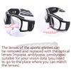 SooGree Sports Goggles Glasses -Basketball Soccer Football Sports Protective Eyewear Goggles Eye Safety Glasses Frame Removable PC Lens with Adjustable Glasses Strap (8107 Transparent Frame White Pad) view 3