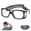 SooGree Sports Goggles Glasses -Basketball Soccer Football Sports Protective Eyewear Goggles Eye Safety Glasses Frame Removable PC Lens with Adjustable Glasses Strap (8021Bright black frame white pad) view 1