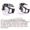 SooGree Sports Goggles Glasses -Basketball Soccer Football Sports Protective Eyewear Goggles Eye Safety Glasses Frame Removable PC Lens with Adjustable Glasses Strap (8021Gray frame white pad) view 3
