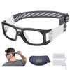 SooGree Sports Goggles Glasses -Basketball Soccer Football Sports Protective Eyewear Goggles Eye Safety Glasses Frame Removable PC Lens with Adjustable Glasses Strap (8107 black frame white pad) view 1