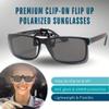 BLUE CUT Clip on Polarized Night vision Glasses Flip up Sunglasses UV-400 to Wear Over prescription Glasses for night driving view 4