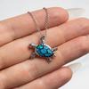 Unique Idea Wife, A Hundred Hearts Would be Too Few to Carry All My Love for!!!, Useful Christmas Opal Turtle Necklace for Wife view 2