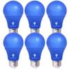 6 Pack BlueX LED A19 Blue Light Bulb - 9W (60Watt Equivalent) - E26 Base Blue LED Bulb, Party Decoration, Porch, Home Lighting, Holiday Lighting, Decorative Illumination view 1