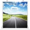 BELECO 5x3ft Fabric Country Road Backdrop Blue Sky White Clouds Green Nature Scenery Background Rural Countryside Road Trip Outdoor Travel Adventure Backdrop Portrait Photoshoot Studio Props view 4