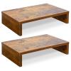 TEAMIX Monitor Riser - 2 Pack, Rustic Brown Wood Adjustable Stand for 2 Monitors/Laptop/PC view 1