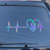 I Love Ukraine Decal Vinyl Sticker Tryzub Ukrainian Heart Beat No Background for Car Boat Laptop Choose Size Color (24'' x 7.9" (61cm x 20.2cm), Holographic) view 1