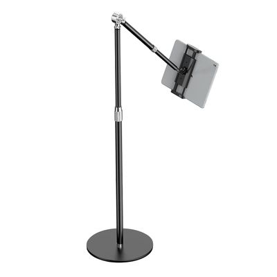 GENYS Floor Tablet Support Stand Universal Stand for Bed Sofa Desk Metal Tablet Holder,Height Adjustable, Knob Fixed, 4-13Inch Phone Tablet Stand for Standing Sitting Lying Down Use