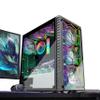 MUSETEX ATX 2 Tempered Glass Panels Windows Desktop Case, Mid-Tower Chassis Gaming PC Case Black 6pcs 120mm ARGB Fans view 2