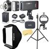 Godox AD200 Pro II AD200Pro II AD200ProII TTL Pocket Flash Strobe for Canon Sony Nikon Fuji Olympus Cameras,0.01-1.8s Recycle Time+60cm x 60cm/24"x 24" Softbox+Godox S3 Holder Bracket+2M Light Stand view 1
