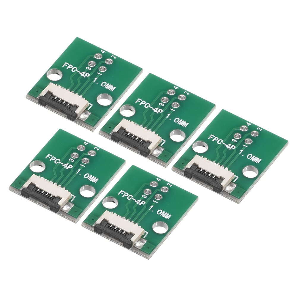 MECCANIXITY FPC FFC Converter Connector Board 4P 1.0mm on Socket Side, Back 0.5mm, to DIP 2.54mm for LCD 3D Printer DVD TV Laptop Pack of 5