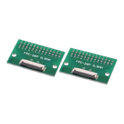 MECCANIXITY FPC FFC PCB Converter Board 26P 0.5mm on Socket Side, Back 1.0mm, to DIP 2.54mm for LCD 3D Printer Camera DVD TV Laptop Pack of 2
