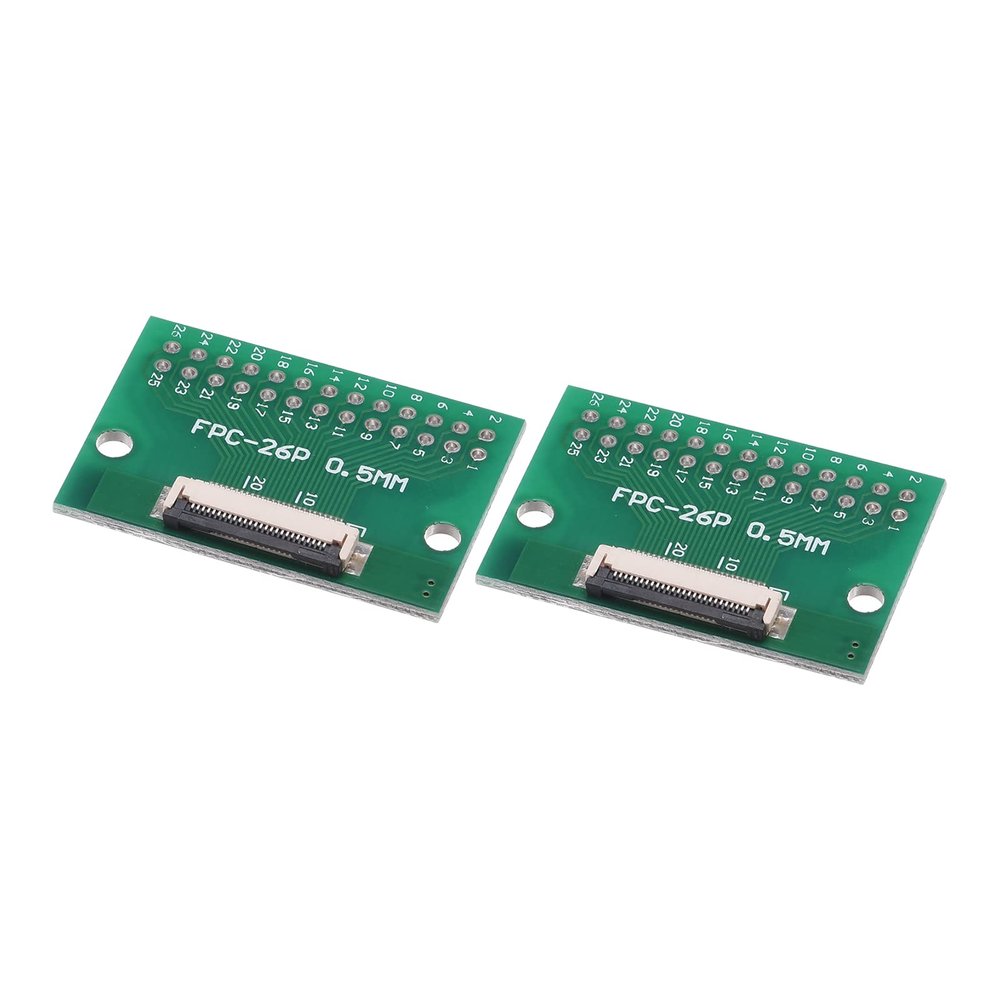 MECCANIXITY FPC FFC PCB Converter Board 26P 0.5mm on Socket Side, Back 1.0mm, to DIP 2.54mm for LCD 3D Printer Camera DVD TV Laptop Pack of 2