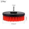uxcell Drill Brush 5" All-Purpose Cleaning Scrubber Kit for Grout, Floor, Tub, Tile, Red 2Pcs view 2