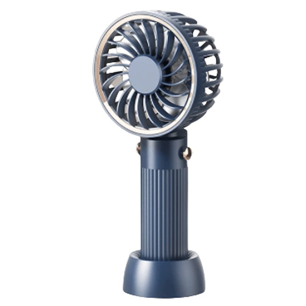 DFDFSFG Small Handheld/Desk/Neck Fan,3 in 1 Mini Fan,3 Speed Adjustable & USB Rechargeable Cooling Fan,Small Fan for Outdoor Activity Strong Airflow (Color : Blue)