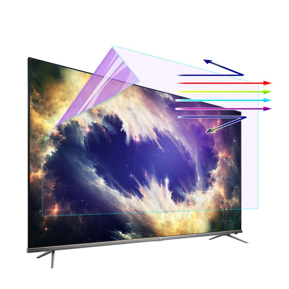 JFGH TV Anti-Glare Screen Protector for 55/58 Inch TV, Matte Film Filter Out Excessive Harmful Blue Light, Relieve Eye Strain and Help You Sleep Better / 55in 1211x682mm
