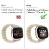 Wearlizer Elastic Band Compatible with Fitbit Versa 4 Bands for Woman/Versa 3/Sense 2/Sense Bands Women, Slim Solo Loop Braided Strap Stretchy Woven Wristband Accessory, Khaki, S view 3