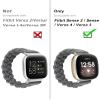 Wearlizer Elastic Band Compatible with Fitbit Versa 4 Bands for Woman/Versa 3/Sense 2/Sense Bands Women, Slim Solo Loop Braided Strap Stretchy Woven Wristband Accessory, Grey, M view 2