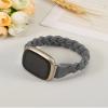 Wearlizer Elastic Band Compatible with Fitbit Versa 4 Bands for Woman/Versa 3/Sense 2/Sense Bands Women, Slim Solo Loop Braided Strap Stretchy Woven Wristband Accessory, Grey, M view 4