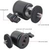 Flamesio 360 Degree Aluminum Alloy Body Rotating Swivel Mini Tripod Ball Head with 1/4" Screw Thread Base Mount for Lighter DSLR Camera Camcorder LED Light Bracket Hiking HTC Vive (Black) view 3