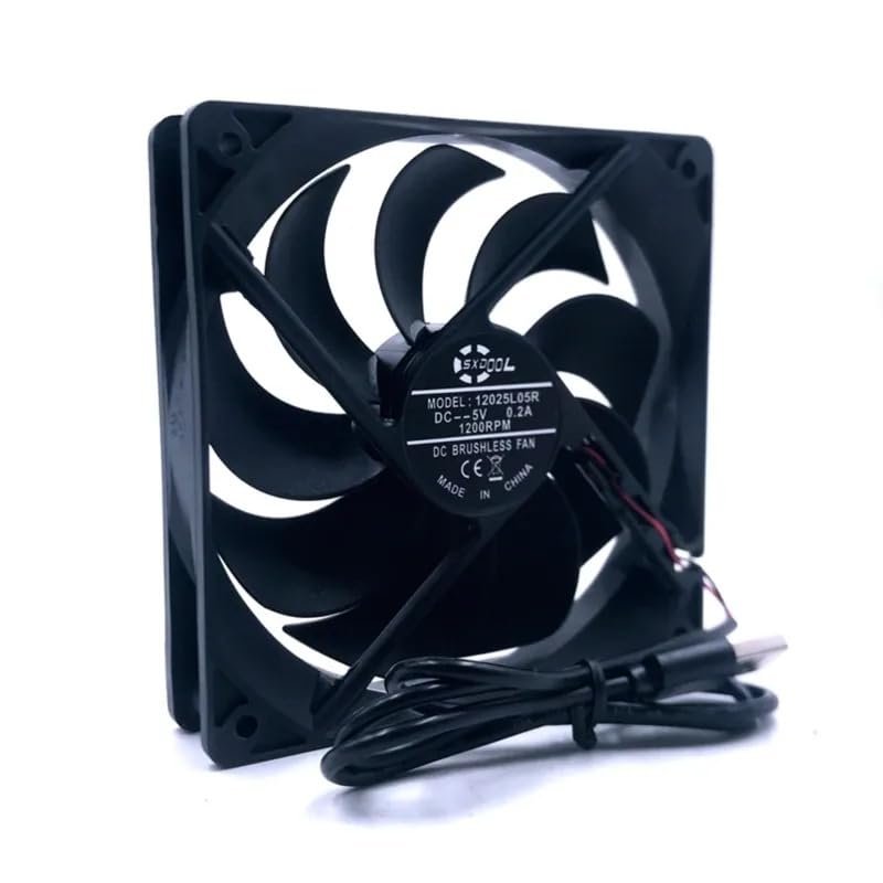 1pcs DC 5V Fan USB 1200rpm 120mm 120x120x25mm 12025S Cooler Motor Brushless 12CM Cooling Fan