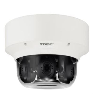 Hanwha Techwin PNM-8082VT 6MP (2MP x 3) Multi-Sensor WDR Network Outdoor Multi-Directional Dome Camera Camera with 3.0~6mm varifocalfocal, White