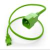 UNC 1ft PDU Power Cable C13 to C14 15amp 14AWG SJT Jacket UL Listed, Green, 1 Foot view 1