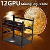 XIANXIAN Mining Rig Frame 12 GPU, Open Air Mining Rig Frame Mining Case Rack Motherboard Bracket Computer Case Support to Dual view 2