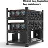 XIANXIAN Mining Rig Frame 12 GPU, Open Air Mining Rig Frame Mining Case Rack Motherboard Bracket Computer Case Support to Dual view 4