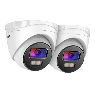 ANNKE ANNKR 2PCS 4MP Outdoor Security IP Turret PoE Camera, Super HD Day Night Colour View, 100 ft Night Vision, IP67 Weatherproof, Home Surveillance Cam Work 4K/8MP NVR or H800 CCTV Kits, NC400
