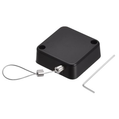 MECCANIXITY Retractable Cable Lock with Self-Adhesive Black 2pcs