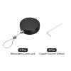 MECCANIXITY Round Retractable Cable Locks with Self-Adhesive, Remote Control Security Lock Anti-Lost Rope Hardware Cable Lock 600g Tensile Force Black Pack of 2 view 3