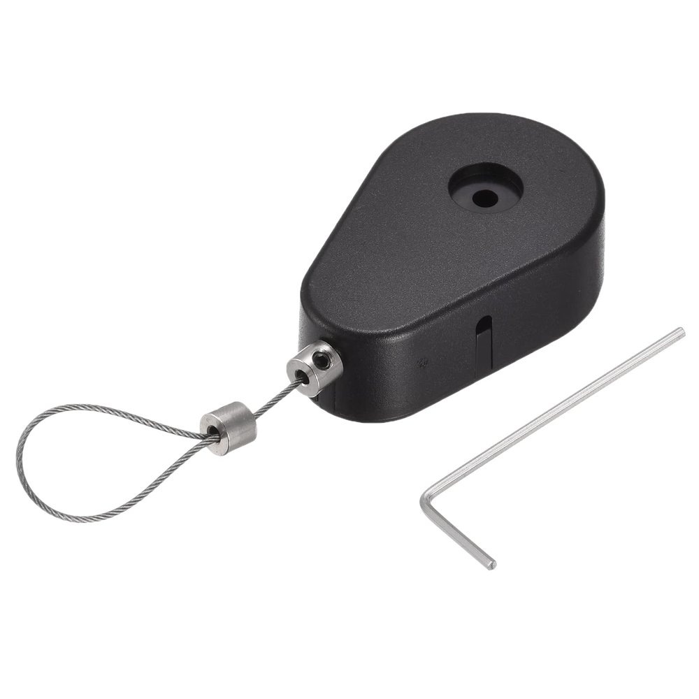 MECCANIXITY Retractable Cable Lock with Self-Adhesive, Remote Control Security Lock Anti-Lost Rope Hardware Cable Lock 600g Tensile Force Black