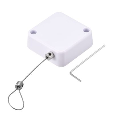 MECCANIXITY Retractable Cable Lock with Self-Adhesive, Remote Control Security Lock Anti-Lost Rope Hardware Cable Lock 200g Tensile Force White