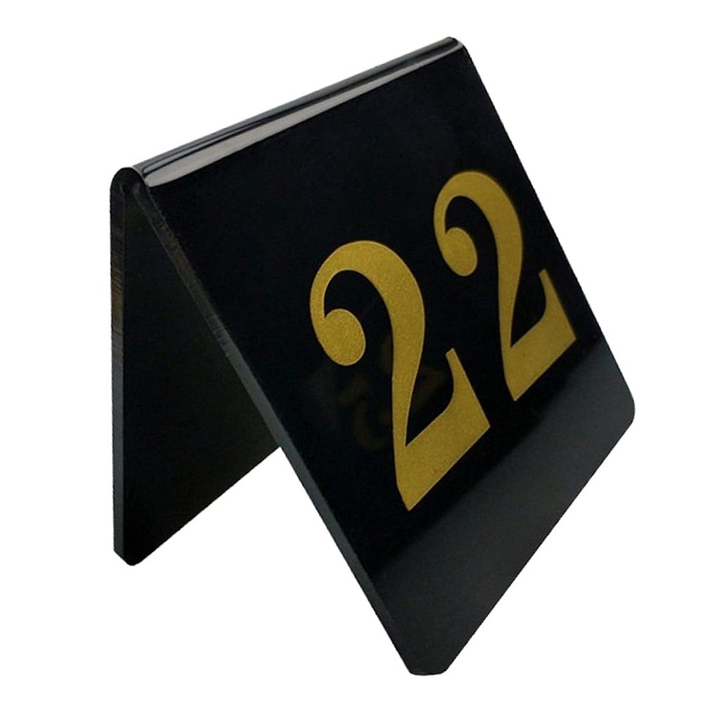 BAISHOP Table Numbers, 1-100 3.153.15 Inch Acrylic Triangle Table Card Double-Sided V-Shaped Table Card Restaurant Cafe Bar Seating Table Number (Size : 1 to 60)