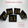 BAISHOP Table Numbers, 1-100 3.153.15 Inch Acrylic Triangle Table Card Double-Sided V-Shaped Table Card Restaurant Cafe Bar Seating Table Number (Size : 1 to 60) view 3