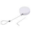 MECCANIXITY Round Retractable Cable Lock with Self-Adhesive, Remote Control Security Lock Anti-Lost Rope Hardware Cable Lock 600g Tensile Force White view 1