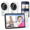 VTech RM7764-2HD Smart WiFi Baby Monitor with 2 Cameras, 1080p HD Video, 360 Pan & Tilt, 10x Zoom, 7" HD Parent Unit, Night Vision, Soothing Sounds, 2-Way Talk, Temperature & Motion Detection view 1
