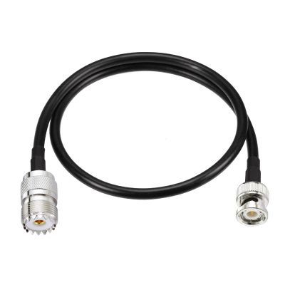 Eightwood UHF Female SO239 to BNC Male Adapter Antenna Jumper Cable RG58 1.6 Feet for Handheld CB Radio, Amateur Radio, Ham Radio, Radio Scanner