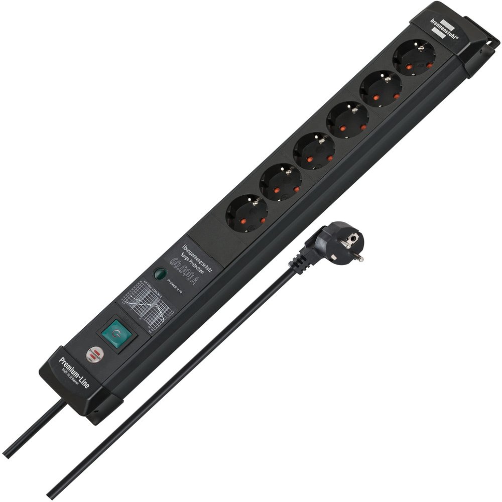 Brennenstuhl Power Extension 5 M 6 Ac Outlet(S) Indoor Black, W128442469 (Outlet(S) Indoor Black)