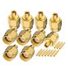 Eightwood 10pcs SMA Male Plug Solder Mount Connector Straight 50 Ohm for .086" RG405 Semi-Rigid Coax Cable view 1