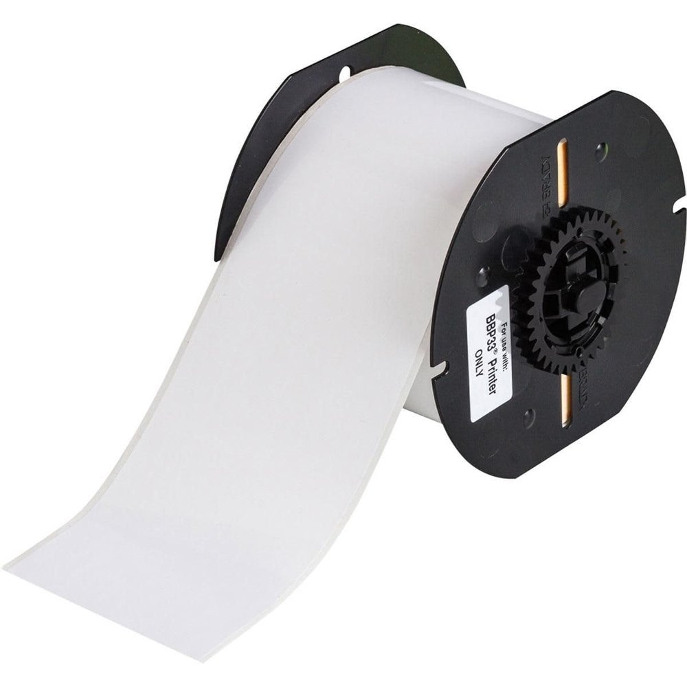 Brady 13562, BBP85 10" x 50' White Indoor/Outdoor Vinyl Label