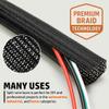 MGI SpeedWare Braided Split-Sleeve Wire Loom for High-Temperature Automotive Harness and Home Cable Management 10 feet (1/8") view 3
