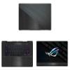 Decalrus - Protective Decal for The Asus ROG Zephyrus GA503 (15.6" Screen) Laptop Black Texture Brushed Aluminum Vinyl Cover wrap BAasusRogZep15_GA503Back view 1