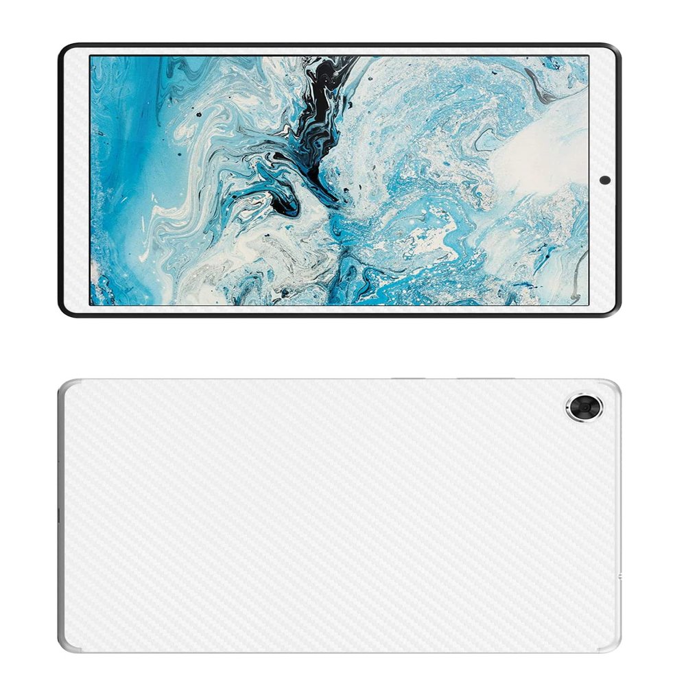 Decalrus - Protective Decal for Lenovo Tab M8 (8" Screen) Tablet White Carbon Fiber Skin Skins Decal for case Cover wrap CFlenovoTab_M8White