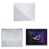 Decalrus - Protective Decal for The Asus ROG Zephyrus G14 GA402 (14" Screen) Laptop Silver Carbon Fiber Cover wrap CFasusRogZep14_GA402Silver view 1