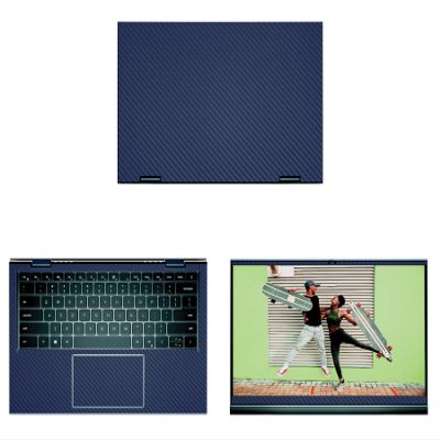 Decalrus - Protective Decal for The Dell Inspiron 14 7415 2-in-1 (14" Screen) Laptop Blue Carbon Fiber Cover wrap CFdellInspiron7415_2in1Blue