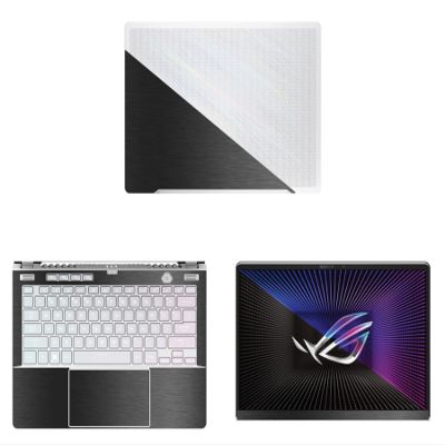 Decalrus - Protective Decal for The Asus ROG Zephyrus G14 GA402 (14" Screen) Laptop Dark Grey Texture Brushed Aluminum Cover wrap BAasusRogZep14_GA402Dark Grey